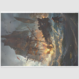 Piratenschiff in Schlachthöhe Seidenpapier