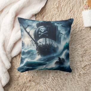 Piratenschiff kämpft Sturmsee bei Twilight Kissen