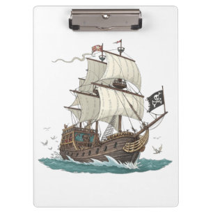 Piratenschiff Klemmbrett