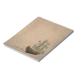 Piratenschiff Notepad Notizblock