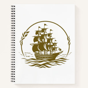 Piratenschiff Ocean World Wonder Adventure Vector Notizbuch