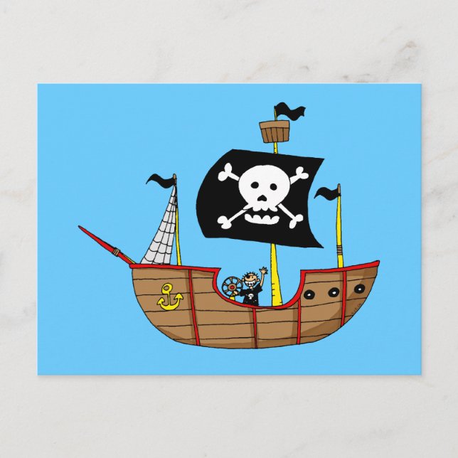 Piratenschiff Postkarte (Vorderseite)