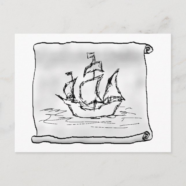 Piratenschiff. Postkarte (Vorderseite)