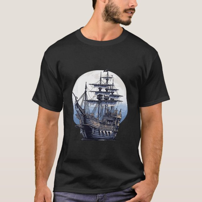 Piratenschiff Reise Schönheit Natur Ozean Entdecku T-Shirt (Vorderseite)
