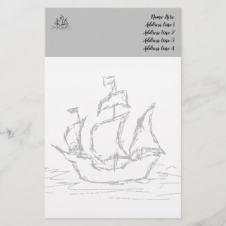 Piratenschiff, Sketch-Stil. Nautic Themed Briefpapier