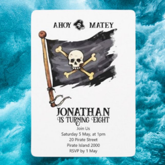 Piratenschiff Skull zum Geburtstag Einladung (Celebrate your loved one's special day with our Pirate Ship Skull Birthday Invitation)