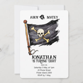 Piratenschiff Skull zum Geburtstag Einladung