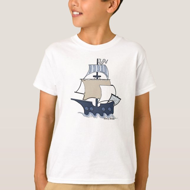Piratenschiff-T - Shirt für Kinder (Vorderseite)