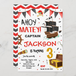 Piratenschiff Treasure Geburtstagseinladung Einladung