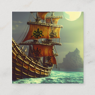 Piratenschiff-Triptych Quadratische Visitenkarte