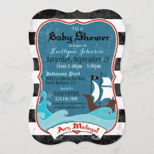 Piratenschiff und Ocean Baby Shower Einladung