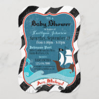 Piratenschiff und Ocean Baby Shower Einladung
