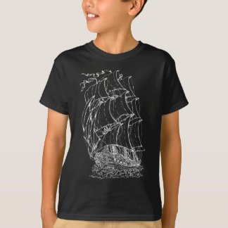 Piratenschiff Vintag Retro Nautical Segelboot Ca T-Shirt