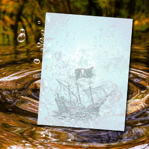 Piratenschiff Wasser Hintergrund Scrapbook Papier