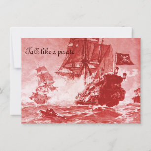 PIRATENSCHIFFSCHLACHT / ANTIK PIRATEN SCHATZKARTEN ANKÜNDIGUNG