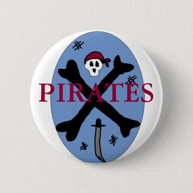 Piratenskelett Button (Vorderseite)