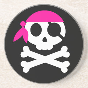 Piratenskelett-Schädel-Bandana Getränkeuntersetzer