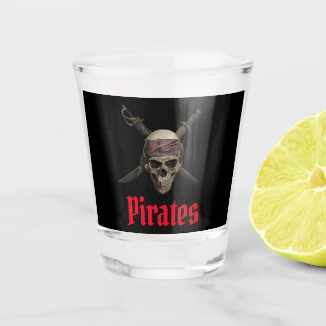 Piratenskelett Schnapsglas (Vorderseite)