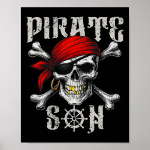 Piratensohn Jolly Roger Flagge Und Totenkopf Kreuz Poster