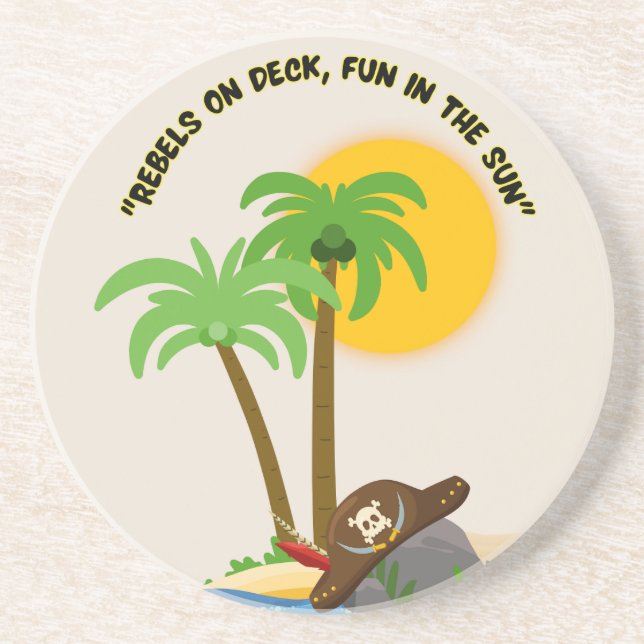 Piratenstrand Getränkeuntersetzer (Vorne)
