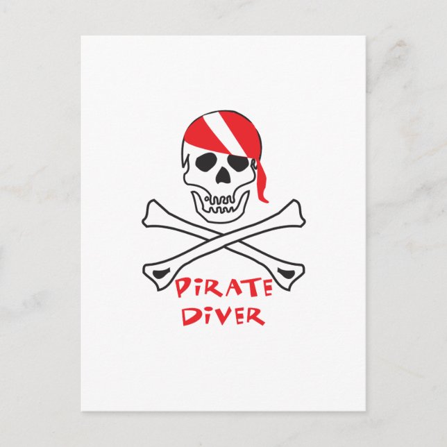 Piratentaucher Postkarte (Vorderseite)