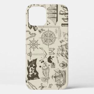 Piratenthema: Vintage nautische Muster. Case-Mate iPhone Hülle