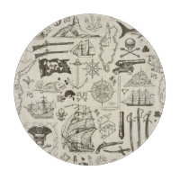 Piratenthema: Vintage nautische Muster.