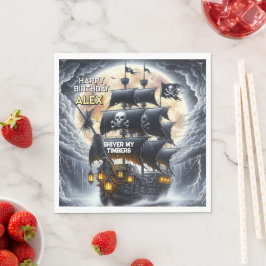 Piratenthemen-Geburtstagstag „Walk The Plank“ Serviette