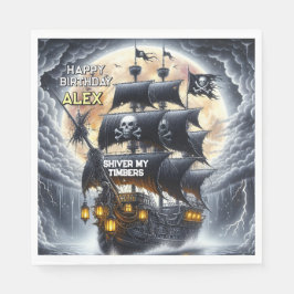Piratenthemen-Geburtstagstag „Walk The Plank“ Serviette