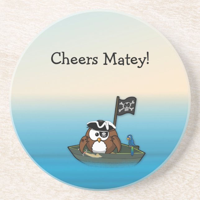 Piratenuhu - Wohngestaltung Untersetzer (Vorne)