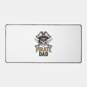 Piratenvater-Totenkopf-Schwert-Vintage-Stickerei-S Schreibtischunterlage