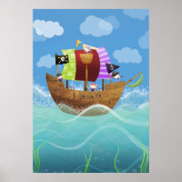 Pirates ahoy poster print