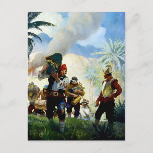 "Pirates and Plunder" von NC Wyeth Postkarte