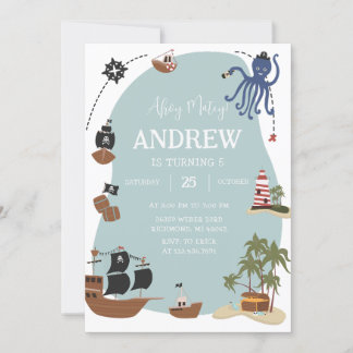 Pirates Birthday Einladung Vorlage Ahoy Matey