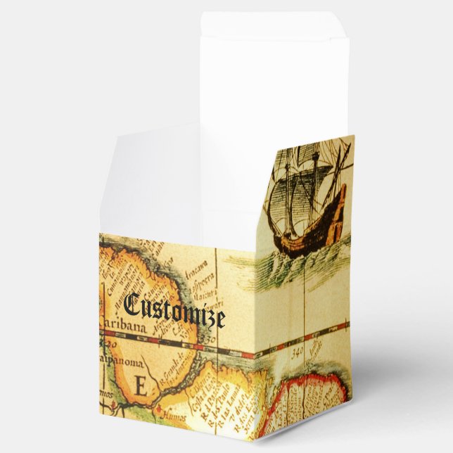 Pirates Gold Treasure Karte Cube Favor Box Geschenkschachtel (Geöffnet)