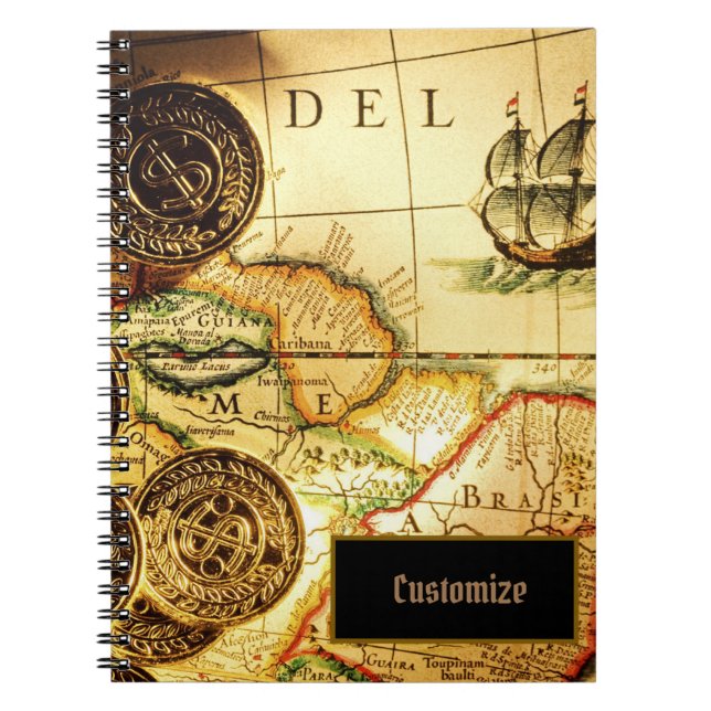 Pirates Gold Treasure Map Notebook Notizblock (Vorderseite)