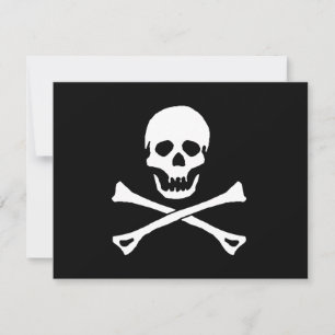 PIRATES PARTY THEMA PIRATENFLAGGE FLAG INVITATION EINLADUNG