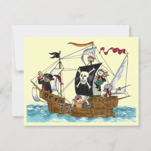 PIRATES PARTY THEMA SHIP SAILS JR FLAG EINLADUNG
