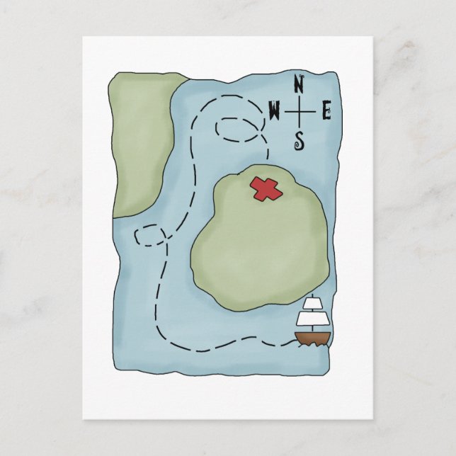 Pirates ・ Pirate Map Postkarte (Vorderseite)