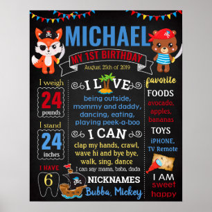 Pirates Pirates Birthday Party Chalkboard Poster