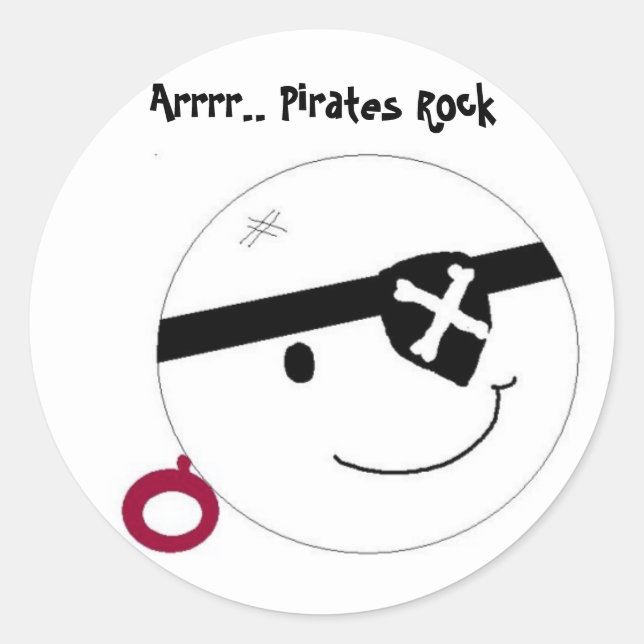 Pirates Rock Runder Aufkleber (Vorderseite)