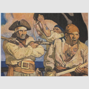 "Pirates" Schatzinsel Cover von NC Wyeth Seidenpapier