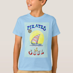 Pirates Soul Sailboat Nautisches Segeln T-Shirt