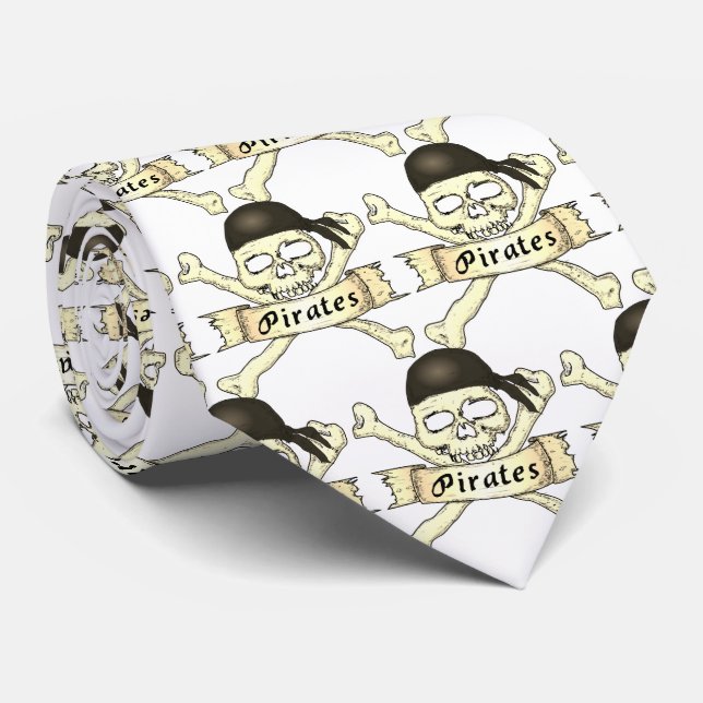 Pirates Team Mascot Fußball Baseball Sport Krawatt Krawatte (Gerollt)