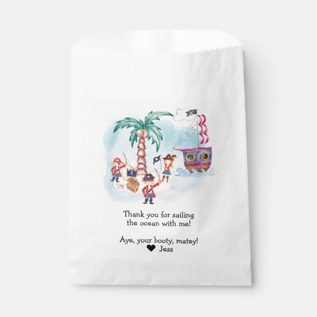 Pirates Treashunt Karte Kinder Junge Geburtstag Geschenktütchen (Vorderseite)