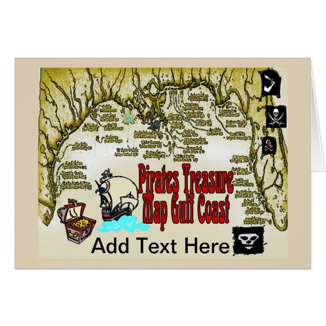 Pirates Treasure Karte (Vorderseite (Horizontal))