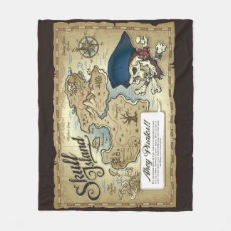 Pirates Treasure Map, Skull Island Fleecedecke