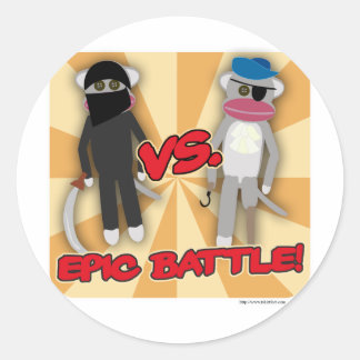 Pirates Vs. Ninja Affen Runder Aufkleber