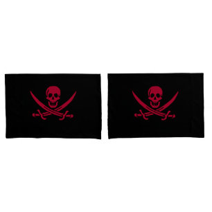 Piratflagge Crimson Skull & Swords von Calico Jack Kissenbezug