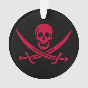Piratflagge Crimson Skull & Swords von Calico Jack Ornament
